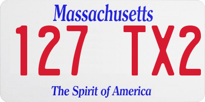 MA license plate 127TX2