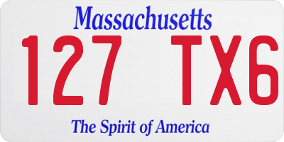 MA license plate 127TX6