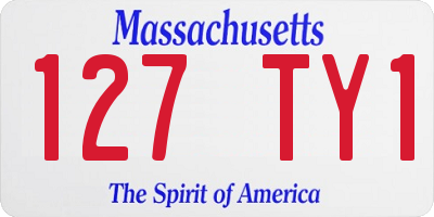 MA license plate 127TY1