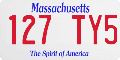 MA license plate 127TY5