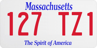 MA license plate 127TZ1