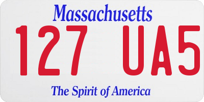 MA license plate 127UA5