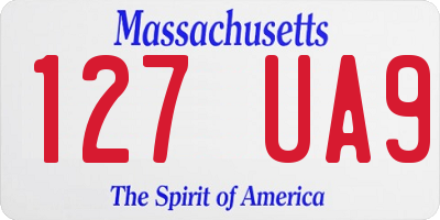 MA license plate 127UA9