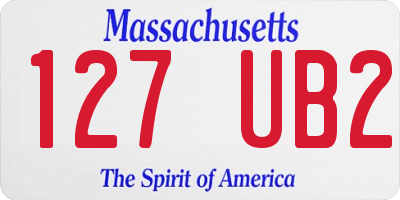 MA license plate 127UB2