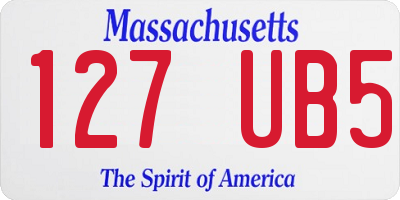 MA license plate 127UB5