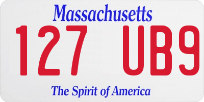 MA license plate 127UB9