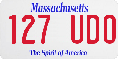 MA license plate 127UD0