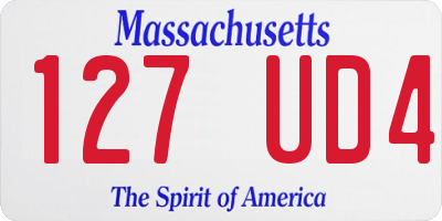 MA license plate 127UD4