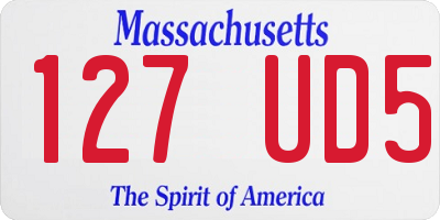 MA license plate 127UD5