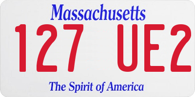 MA license plate 127UE2