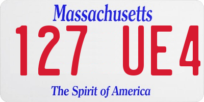 MA license plate 127UE4