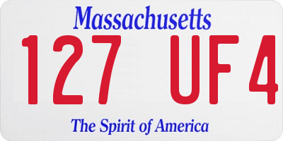 MA license plate 127UF4