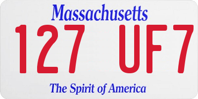MA license plate 127UF7