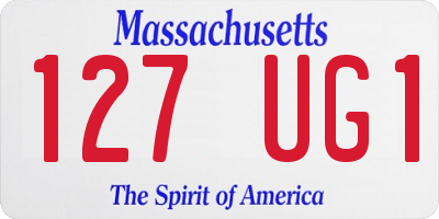 MA license plate 127UG1