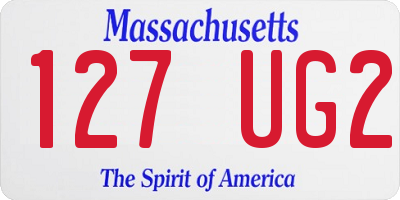 MA license plate 127UG2