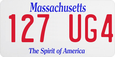 MA license plate 127UG4