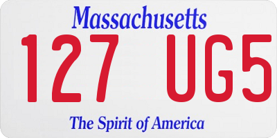 MA license plate 127UG5