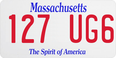 MA license plate 127UG6
