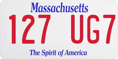 MA license plate 127UG7