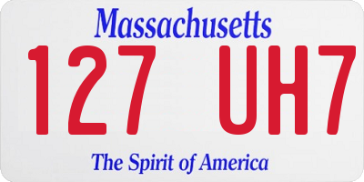 MA license plate 127UH7