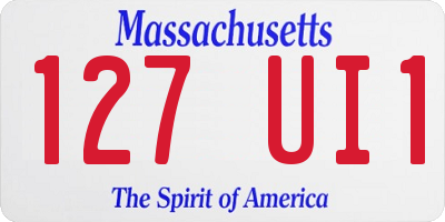 MA license plate 127UI1