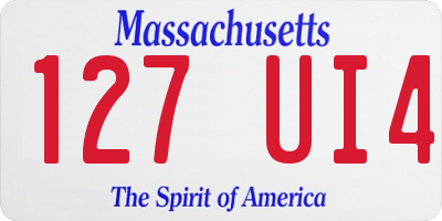 MA license plate 127UI4