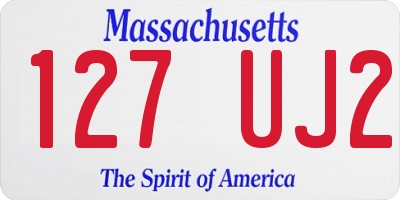 MA license plate 127UJ2