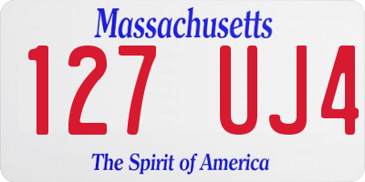 MA license plate 127UJ4