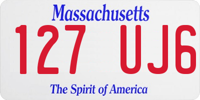 MA license plate 127UJ6