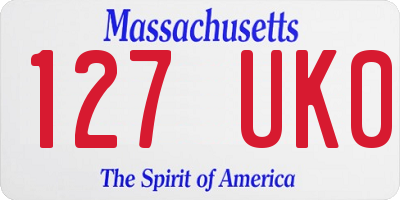 MA license plate 127UK0