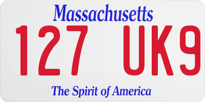 MA license plate 127UK9