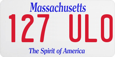 MA license plate 127UL0