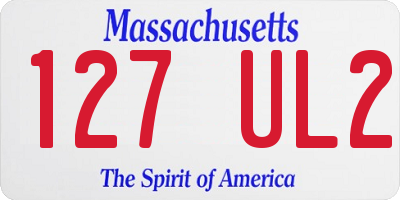 MA license plate 127UL2