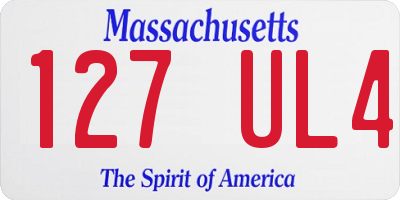 MA license plate 127UL4