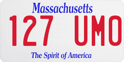 MA license plate 127UM0