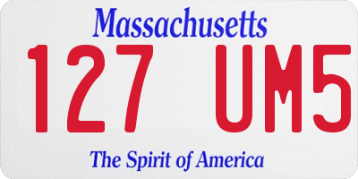 MA license plate 127UM5