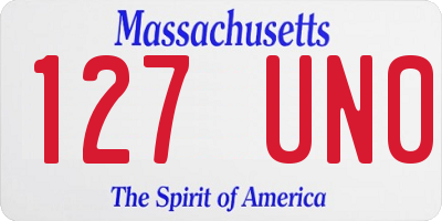 MA license plate 127UN0