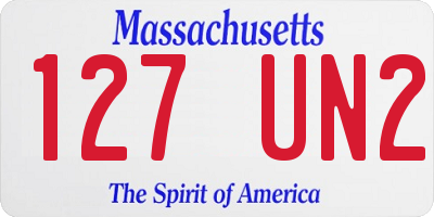 MA license plate 127UN2