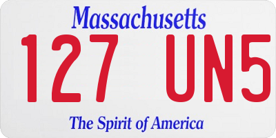 MA license plate 127UN5