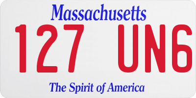 MA license plate 127UN6