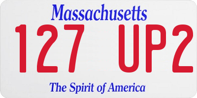 MA license plate 127UP2