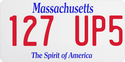 MA license plate 127UP5