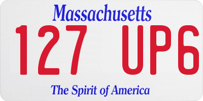 MA license plate 127UP6