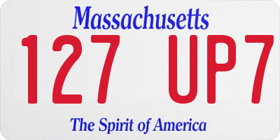 MA license plate 127UP7
