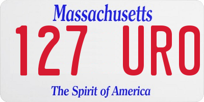 MA license plate 127UR0