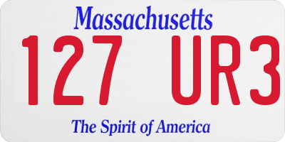 MA license plate 127UR3