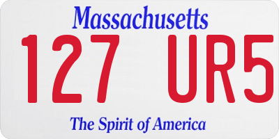 MA license plate 127UR5