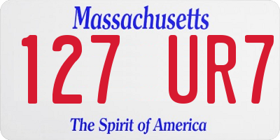 MA license plate 127UR7