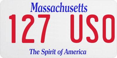 MA license plate 127US0