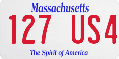 MA license plate 127US4